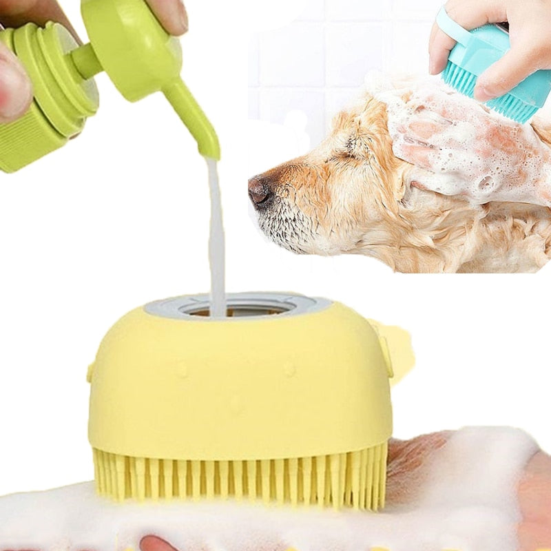 Escova de Banho Massageadora Silicone Pets