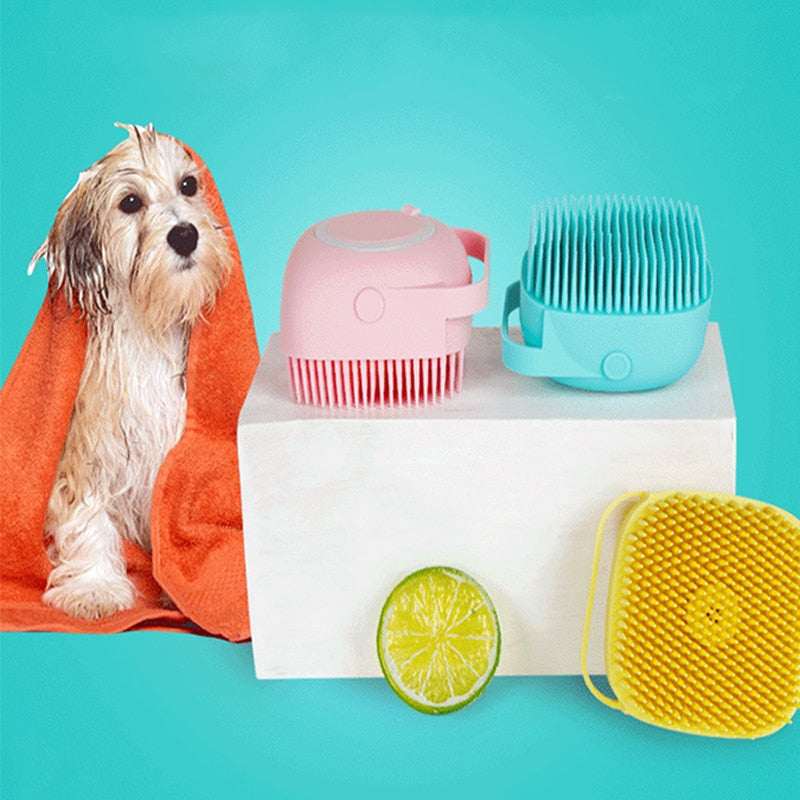 Escova de Banho Massageadora Silicone Pets